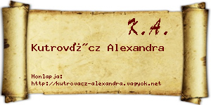 Kutrovácz Alexandra névjegykártya